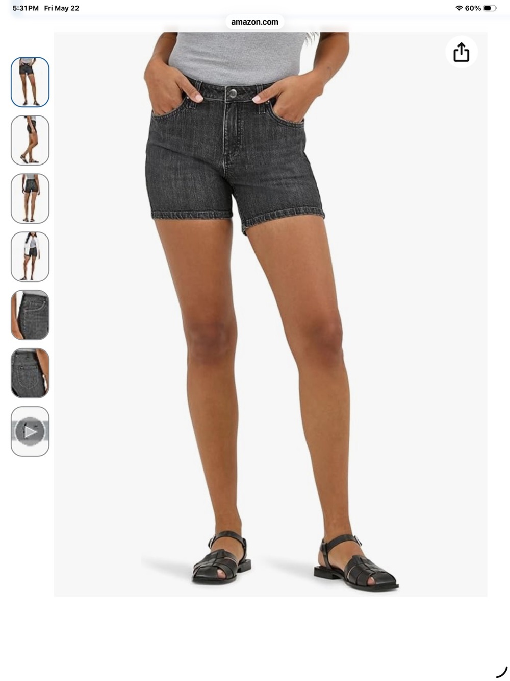 Lee Black Washed High-Rise Denim Shorts